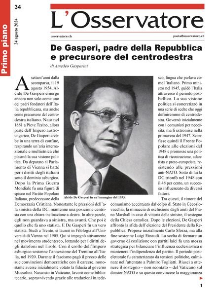 L’Osservatore – 24 Agosto 2024 Cover