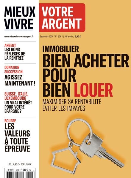 Mieux Vivre Votre Argent – Septembre 2024 Cover