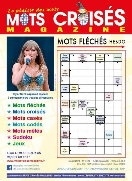 Mots Croises Magazine – 15 Aout 2024 Cover