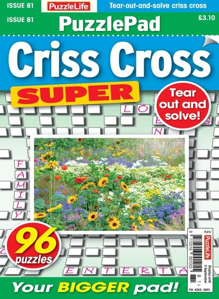 PuzzleLife PuzzlePad Criss Cross Super – August 2024 Cover