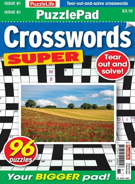 PuzzleLife PuzzlePad Crosswords Super – August 2024 Cover