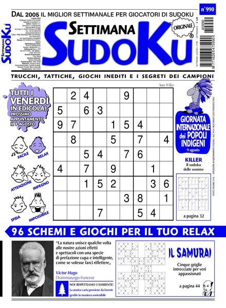 Settimana Sudoku – 2 Agosto 2024 Cover