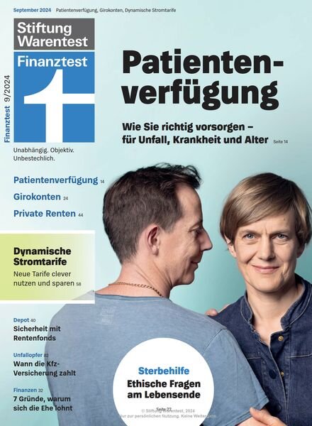 Stiftung Warentest Finanztest – September 2024 Cover