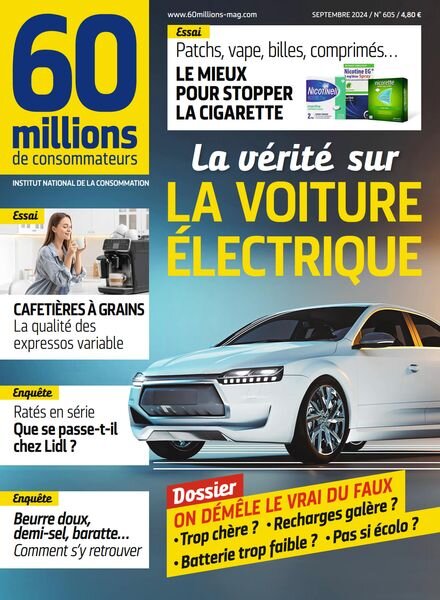 60 Millions de Consommateurs – Septembre 2024 Cover