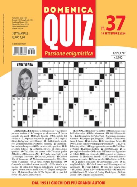 Domenica Quiz – 19 Settembre 2024 Cover