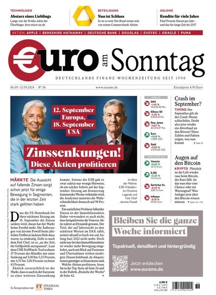 Euro am Sonntag – 6 September 2024 Cover