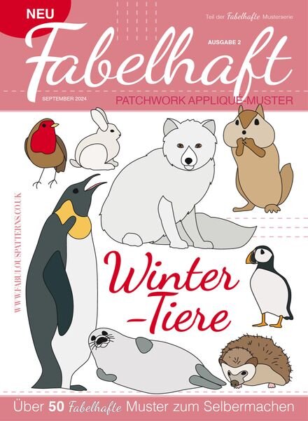 Fabelhaft Patchwork Applique-Muster – Winter Animals 2024 Cover