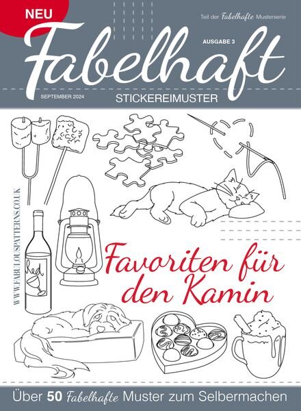Fabelhaft Stickereimuster – Fireside Favourites 2024 Cover