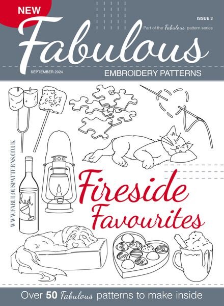 Fabulous Embroidery Patterns – Issue 3 Fireside Favourites 2024 Cover