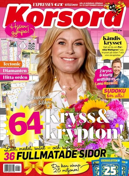 Korsord – 16 September 2024 Cover