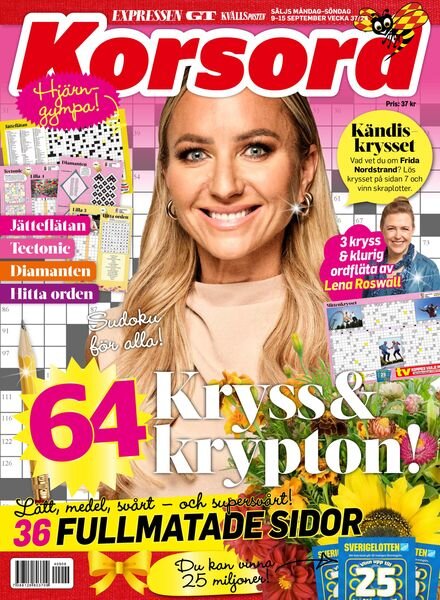 Korsord – 9 September 2024 Cover
