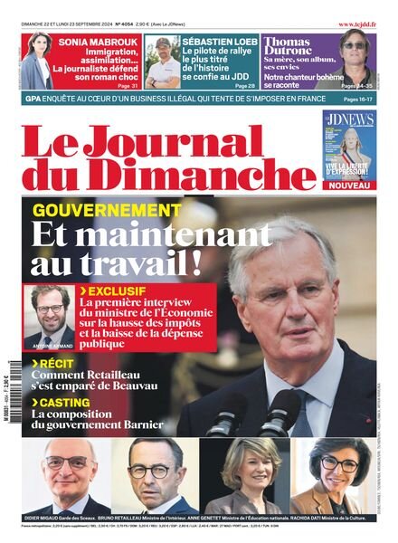 Le Journal du dimanche – 23 Septembre 2024 Cover