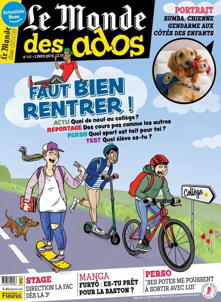Le Monde des Ados – 4 Septembre 2024 Cover