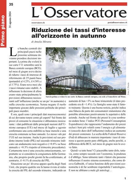 L’Osservatore – 31 Agosto 2024 Cover