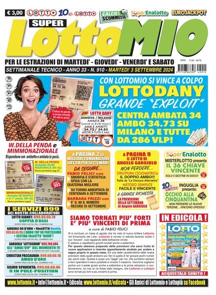 Lottomio del Giovedi – 3 Settembre 2024 Cover