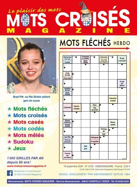 Mots Croises Magazine – 19 Septembre 2024 Cover