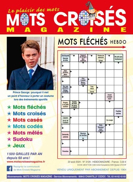 Mots Croises Magazine – 22 Aout 2024 Cover