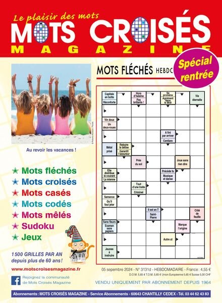 Mots Croises Magazine – 5 Septembre 2024 Cover