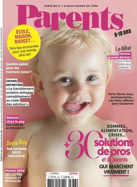 Parents France – Septembre-Octobre 2024 Cover
