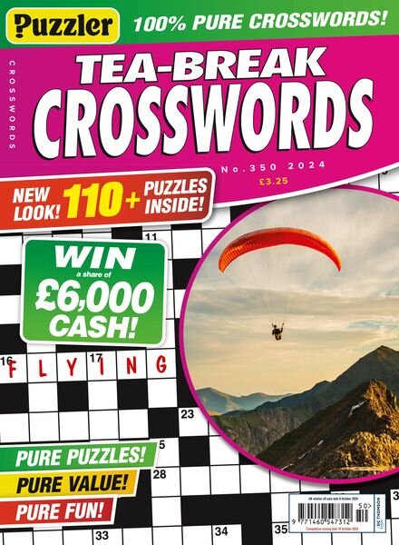 Puzzler Tea-Break Crosswords – Issue 350 2024 Cover