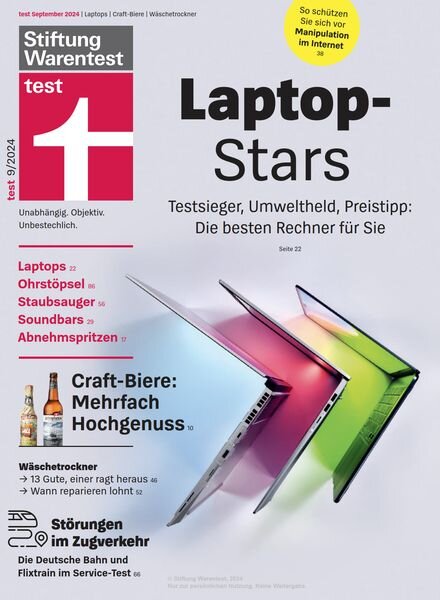 Stiftung Warentest Test – September 2024 Cover