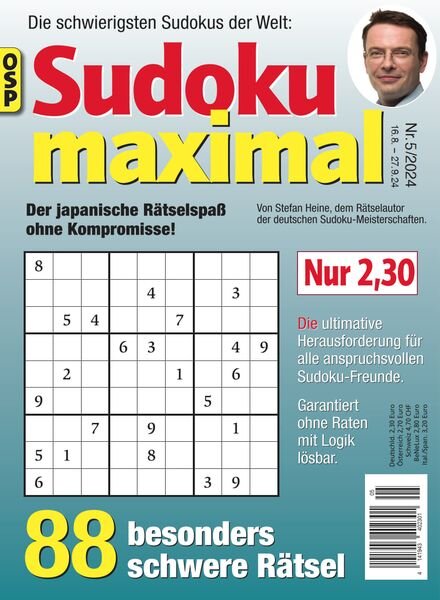 Sudoku Maximal – Nr 5 2024 Cover