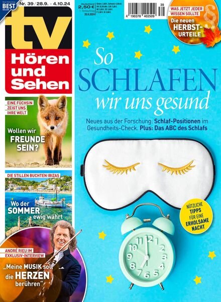 TV HOren und Sehen – 20 September 2024 Cover