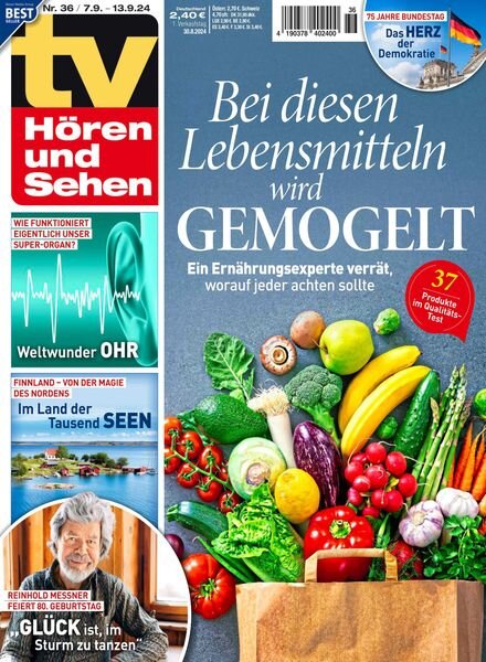 TV Horen und Sehen – 30 August 2024 Cover