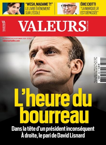 Valeurs Actuelles – 5 Septembre 2024 Cover