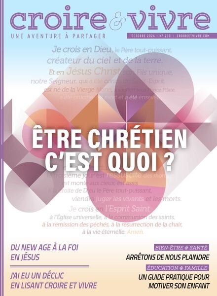 Croire & Vivre – Octobre 2024 Cover