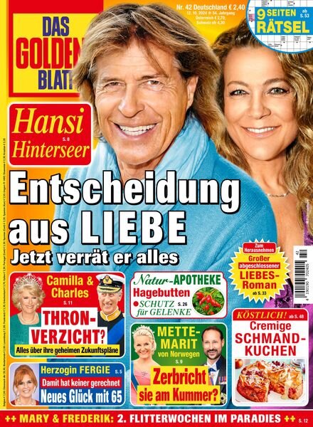 Das Goldene Blatt – 12 Oktober 2024 Cover