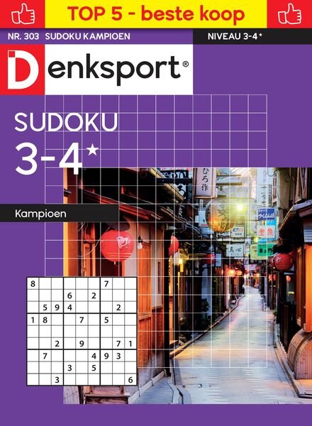 Denksport Sudoku 3-4 kampioen – 17 Oktober 2024 Cover