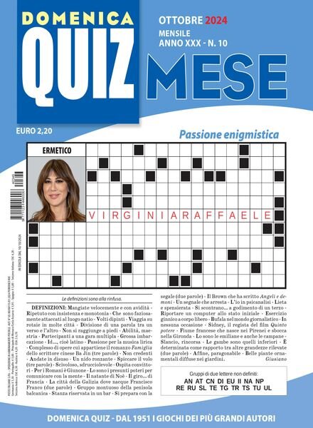 Domenica Quiz Mese – 10 Ottobre 2024 Cover
