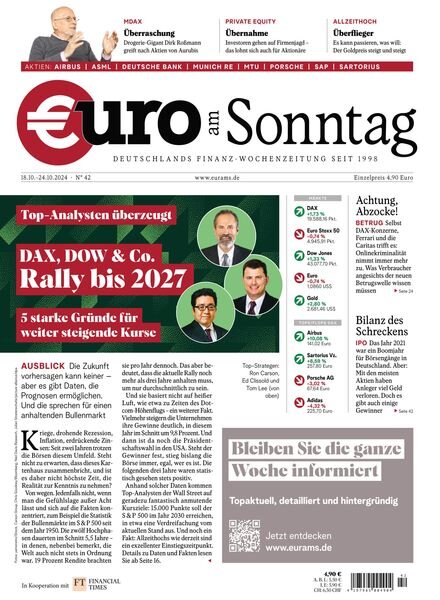 Euro am Sonntag – 18 Oktober 2024 Cover