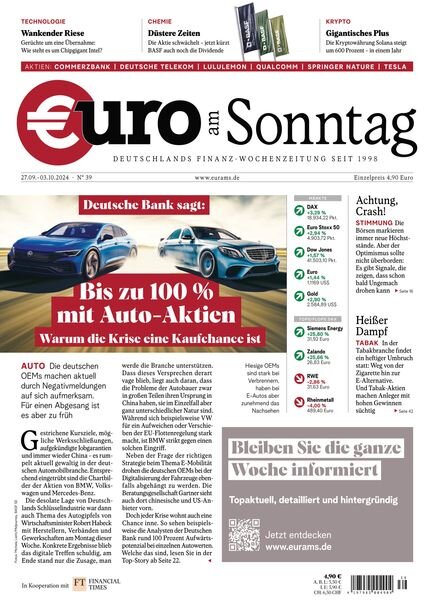 Euro am Sonntag – 27 September 2024 Cover