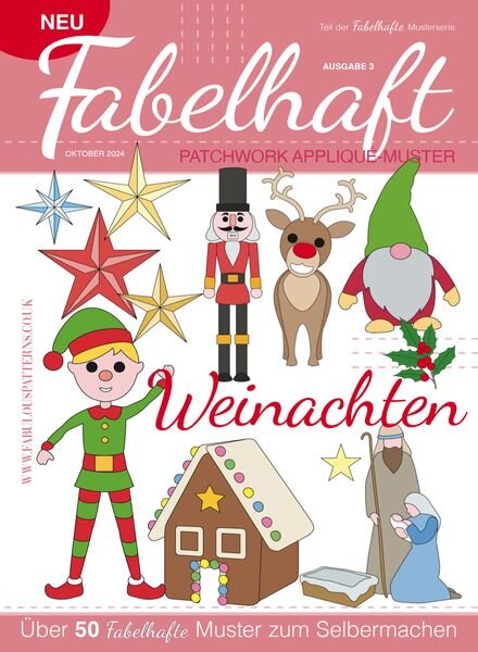 Fabelhaft Patchwork Applique-Muster – Ausgabe 3 Weinachten 2024 Cover