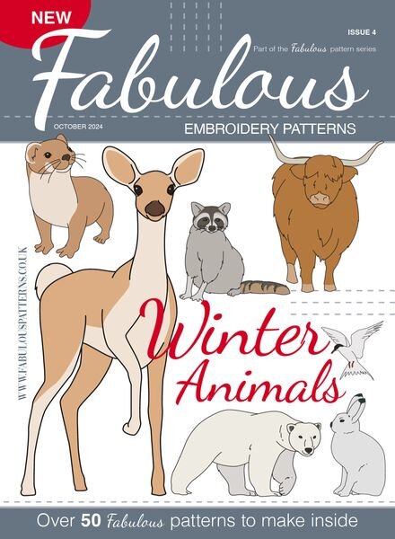 Fabulous Embroidery Patterns – Issue 4 Winter Animals 2024 Cover