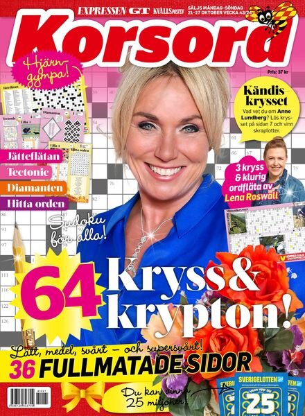 Korsord – 21 Oktober 2024 Cover