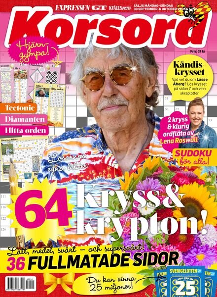 Korsord – 30 September 2024 Cover