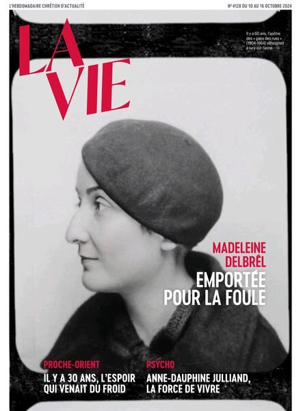 La Vie – 10 Octobre 2024 Cover