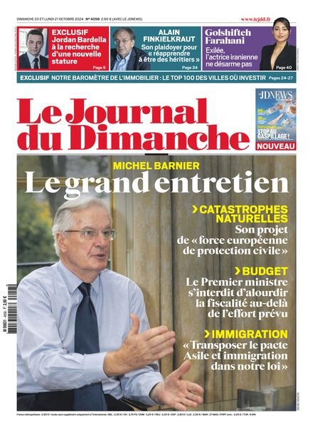 Le Journal du dimanche – 21 Octobre 2024 Cover