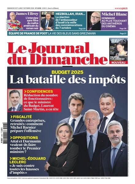 Le Journal du dimanche – 7 Octobre 2024 Cover