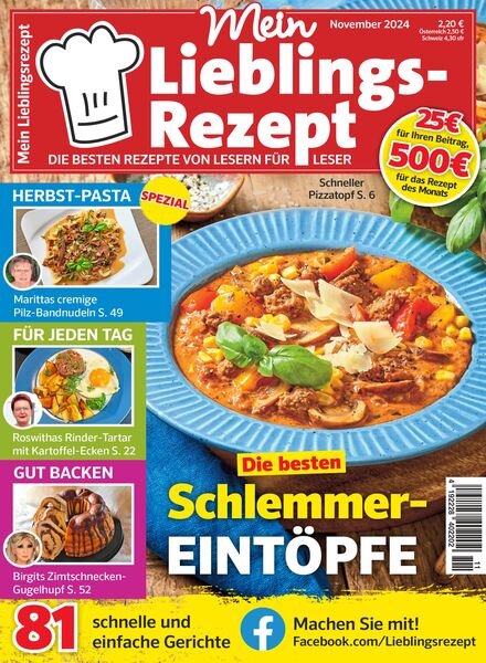 Mein Lieblingsrezept – November 2024 Cover