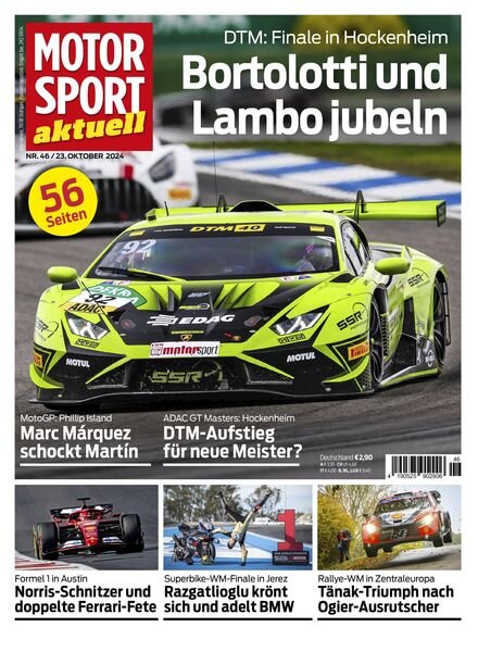 Motorsport aktuell – 22 Oktober 2024 Cover
