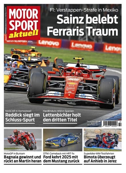 Motorsport aktuell – 29 Oktober 2024 Cover