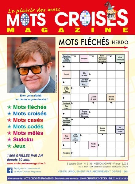 Mots Croises Magazine – 8 Octobre 2024 Cover