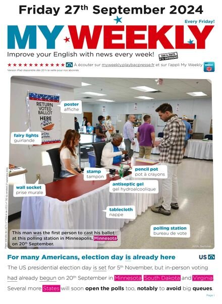 My Weekly fr – 27 Septembre 2024 Cover