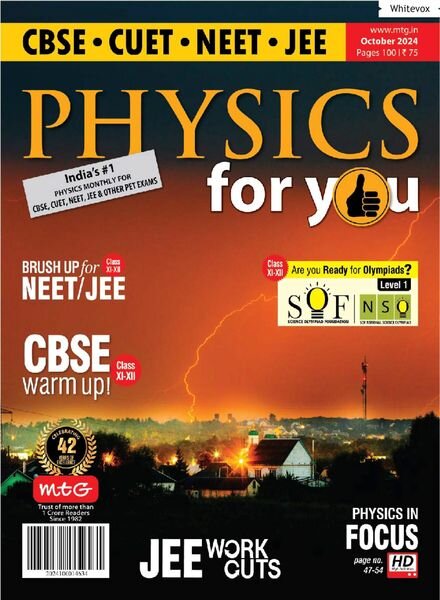 Physics For You – October 2024 Cover