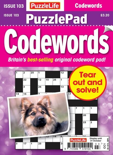 PuzzleLife PuzzlePad Codewords – Issue 103 2024 Cover
