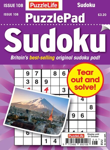PuzzleLife PuzzlePad Sudoku – Issue 108 2024 Cover